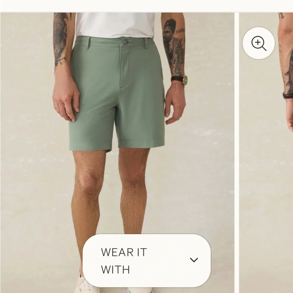 Faherty Olive Cotton-Blend Flat Front Shorts